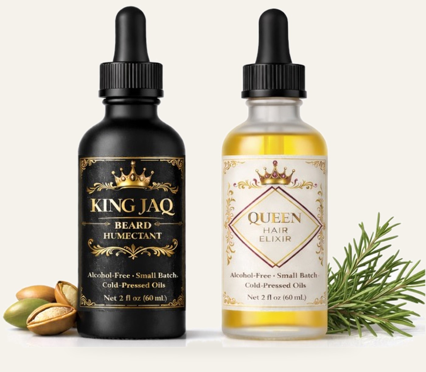 King Jaq Beard Humectant and Queen Hair Elixir